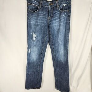 GAP Slim Boyfriend Jean Distressed 5 Pocket Cotton Blue Jeans Size 8/29 Regular